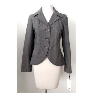 WHO Women’s Blazer Jacket Houndstooth Unique Stitching & Details Flattering S